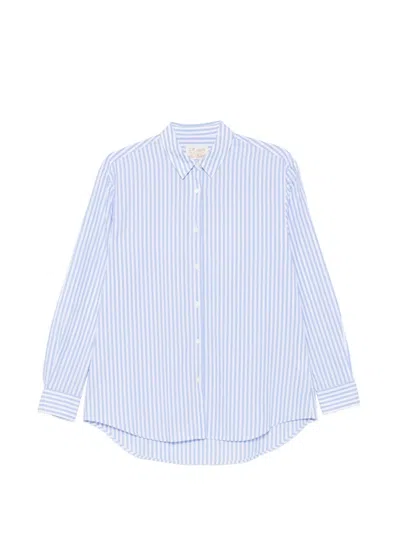Mc2 Saint Barth X Peanuts Brigitte Striped Snoopy-print Shirt In Blue