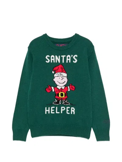 Mc2 Saint Barth Kids' X Peanuts Crew-neck Sweater In Green