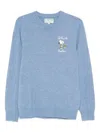 Mc2 Saint Barth X Peanuts Embroidered Heron Light Embry Sweater In Blue