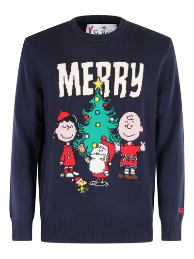 Mc2 Saint Barth X Peanuts Heron Crew-neck Sweater In Blue