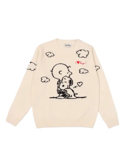 Mc2 Saint Barth X Peanuts Jacquard Sweater In Neutral