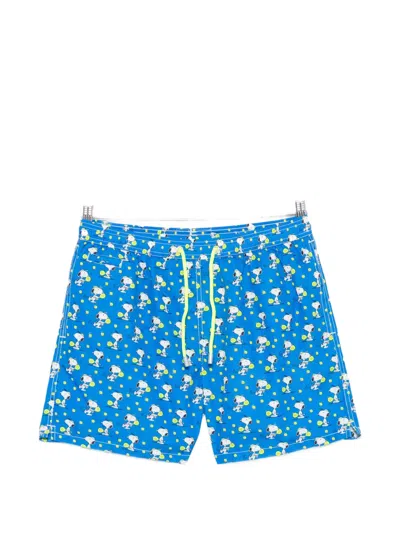 Mc2 Saint Barth Snoopy-print Drawstring Swim Shorts In Blue