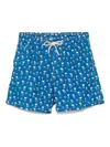 Mc2 Saint Barth All-over Print Elastic Waistband Swim Shorts In Blue