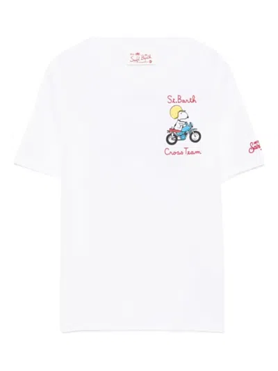Mc2 Saint Barth Kids' X Peanuts Motorcycle Print T-shirt In White