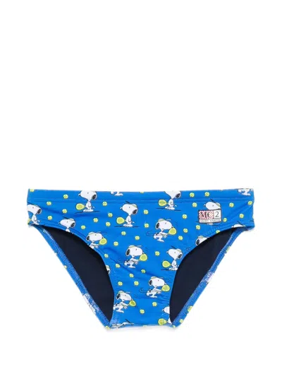 Mc2 Saint Barth Kids' X Peanuts Printed Swim Briefs In Blue