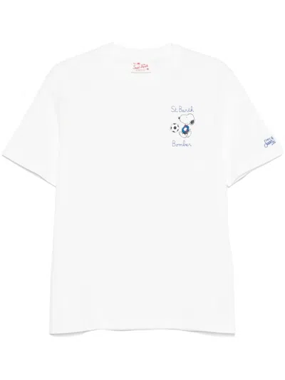 Mc2 Saint Barth X Peanuts Snoopy Bomber-print T-shirt In White