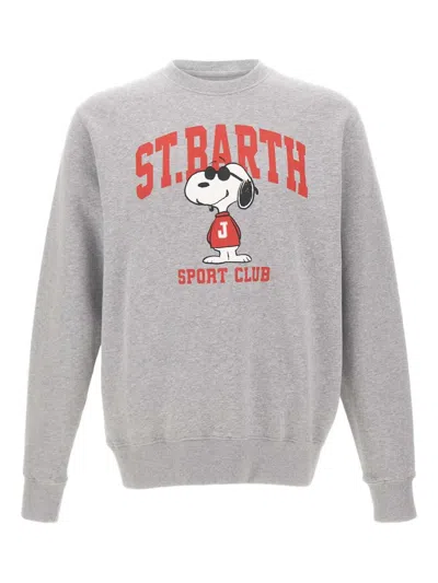 Mc2 Saint Barth X Peanuts Snoopy Logo Sweatshirt In Gray