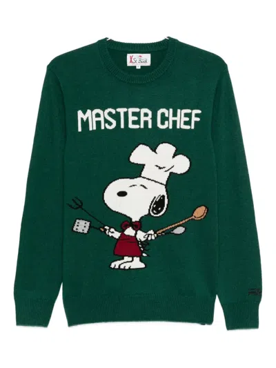 Mc2 Saint Barth X Peanuts Snoopy Masterchef Jumper In Green