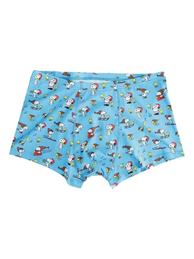 Mc2 Saint Barth X Peanuts™ Snoopy-print Boxers In Blue
