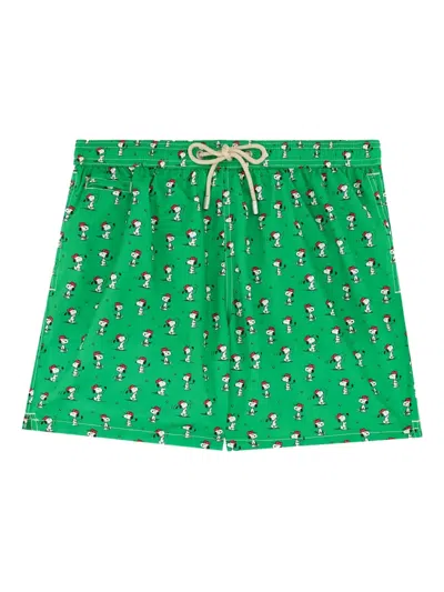 Mc2 Saint Barth X Peanuts Snoopy-print Swim Shorts In Green