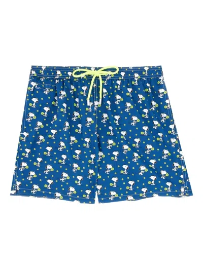 Mc2 Saint Barth X Peanuts Snoopy-printed Swim Shorts In Blue