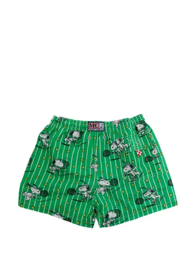 Mc2 Saint Barth Kids' X Peanuts Snoopy Swim Shorts In Green