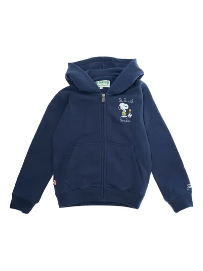 Mc2 Saint Barth Kids' X Peanuts Toronto Cotton Hoodie In Blue