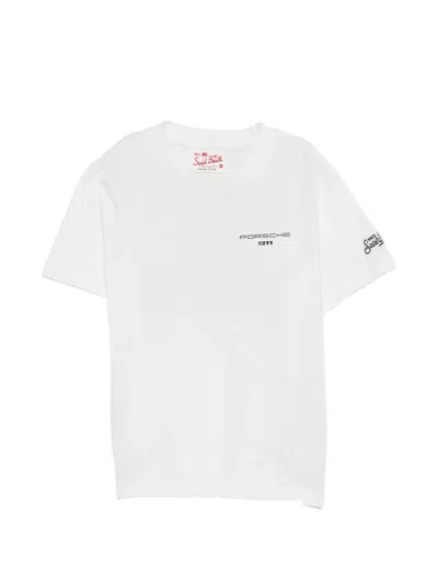 Mc2 Saint Barth Kids' X Porsche Portland Cotton T-shirt In White