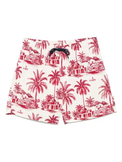 Mc2 Saint Barth X Rick Dick Gustavia Swim Shorts In Neutrals