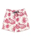 Mc2 Saint Barth 'gustavia' White And Red Swimsuit In Neutrals
