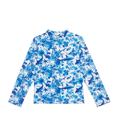 Mc2 Saint Barth Kids' X Rick Dick Uv Protection Rash Guard Top In Blue