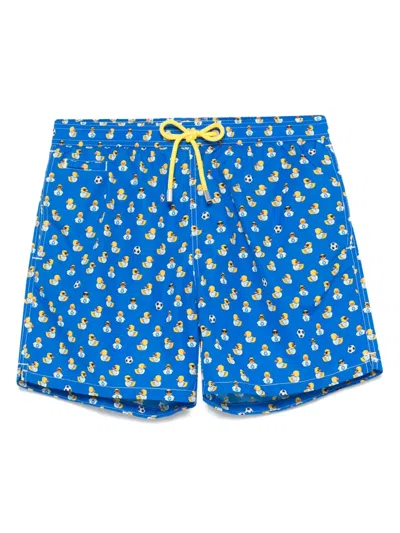 Mc2 Saint Barth X S.s.c. Napoli Ducky Napoli Shades-print Swim Shorts In Blue