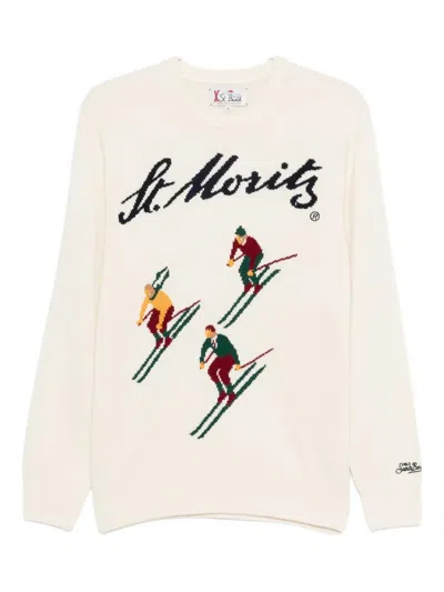 Mc2 Saint Barth X St. Moritz Heron Jumper In White