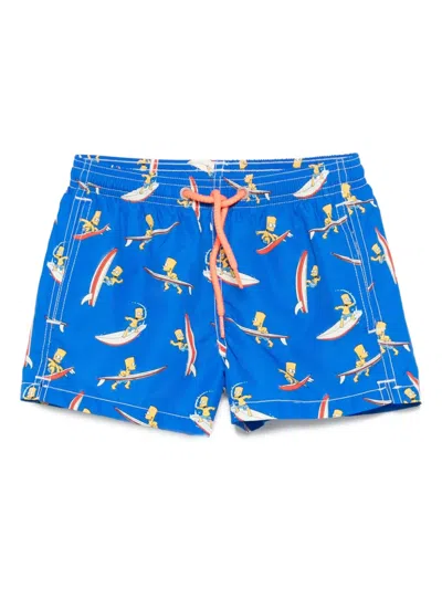 Mc2 Saint Barth Kids' X The Simpsons Drawstring-waist Swim Shorts In Blue