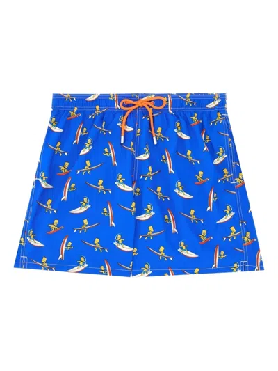 Mc2 Saint Barth X The Simpsons Patterned Swim Shorts In Blue