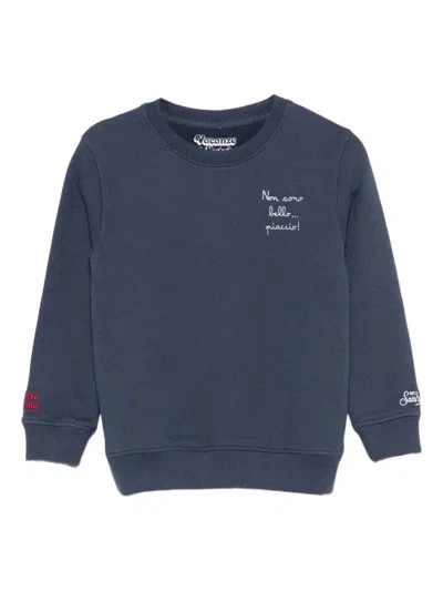 Mc2 Saint Barth X Vacanze Di Natale Hutton Embroidered Sweatshirt In Blue