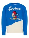Mc2 Saint Barth Xdisney Cartoon Embellished Jumper In Blue