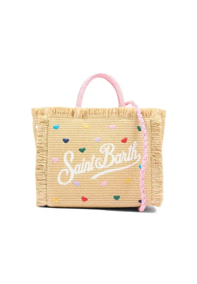 Mc2 Saint Barth Yellow Colette Straw Handbag In Multi