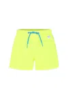 Mc2 Saint Barth Yellow Swim Short For Boy With Logo In Yellow