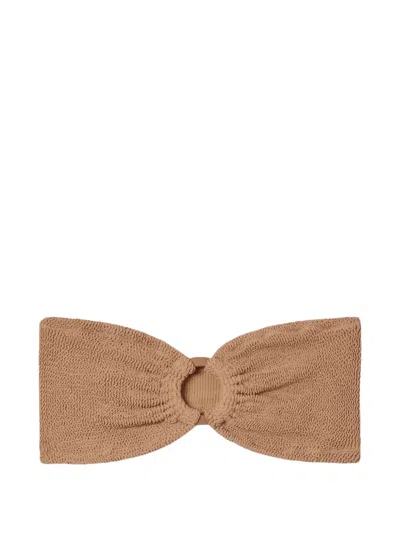 Mc2 Saint Barth Yulia Bandeau Bikini Top In Brown