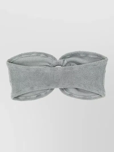 Mc2 Saint Barth Yulia Bikini Top Knotted Design Textured In Gray