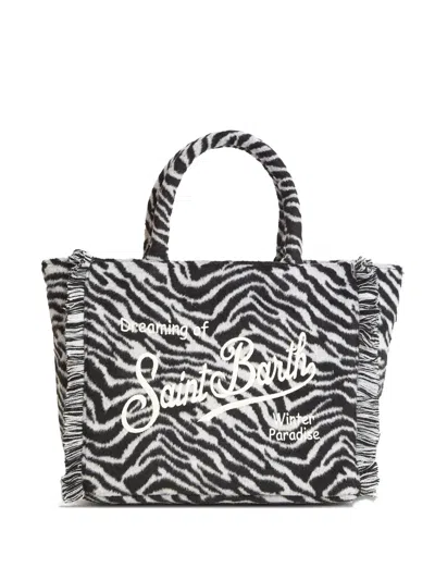 Mc2 Saint Barth Zebra Fringed Colette Tote Bag In Animal Print