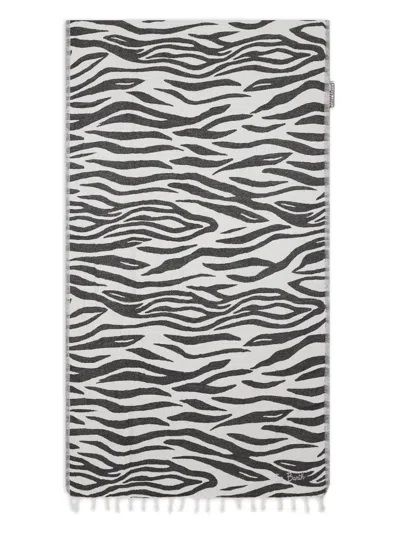 Mc2 Saint Barth Zebra-print Beach Towel In White