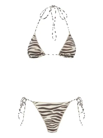 Mc2 Saint Barth Zebra-print Bikini In Multi