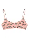 Mc2 Saint Barth Zebra-print Bikini Top In Pink