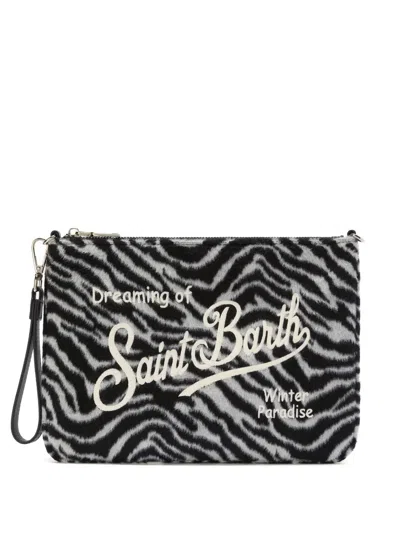 Mc2 Saint Barth Zebra-print Embroidered Shoulder Bag In Multi