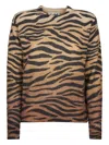 Mc2 Saint Barth Zebra-print Sweater In Brown
