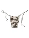 Mc2 Saint Barth Zebra-print Tie-side Bikini Briefs In Neutral
