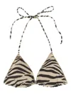 Mc2 Saint Barth Zebra-print Triangle Bikini Top