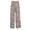 Mc2 Saint Barth Zebra Print Wide-leg Trousers With Elastic Waistband