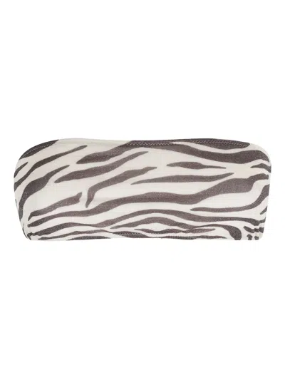 Mc2 Saint Barth Zebra-print Bandeau Bikini Top In Multi