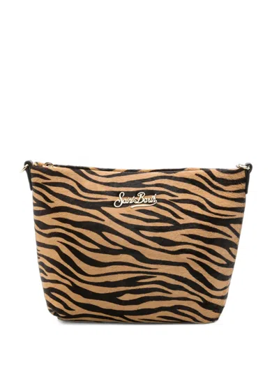 Mc2 Saint Barth Zebra-print Pony-hair Shoulder Bag In Purple