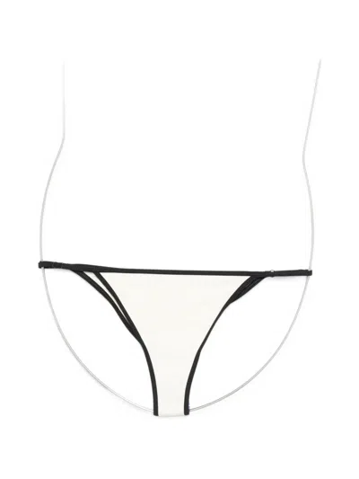 Mc2 Saint Barth Zephire Contrast-trim Bikini Bottoms In White
