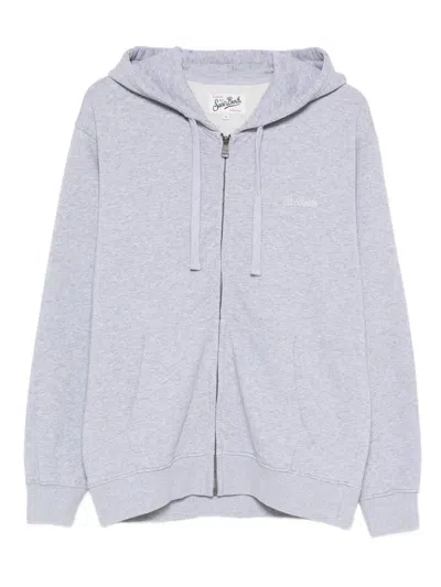 Mc2 Saint Barth Zip Hooded Mercer Light Knitwear In Gray