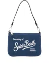 Mc2 Saint Barth Zip Logo Shoulder Bag In Blue