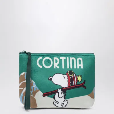 Mc2 Saint Barth Kids' Zip Pouch With Snoopy Cortina In Multi