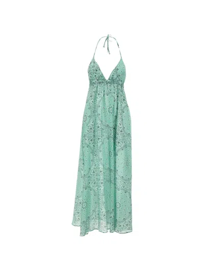 Mc2 Saint Barth Zucky Bandana-print Maxi Dress In Green