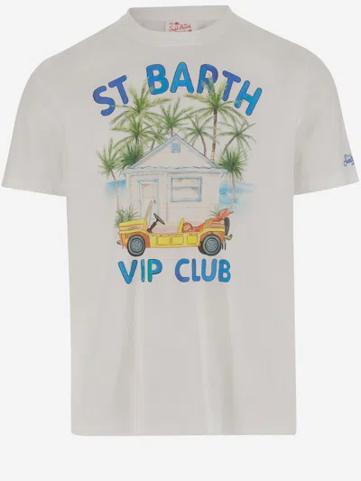 Mc2 Saint Barth Illustration-print T-shirt In Neutral