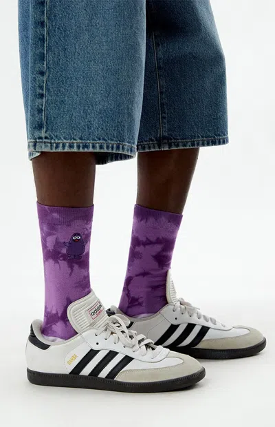 Mcdonaldland Grimace Tie Dye Crew Socks In Purple