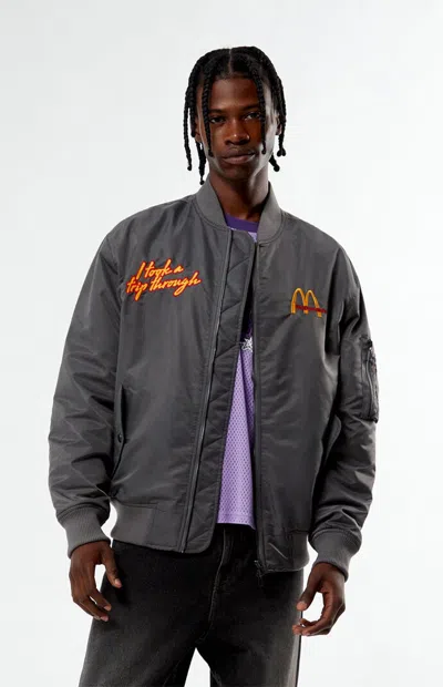 Mcdonaldland Men's Fry Friends Bomber Jacket In Gray